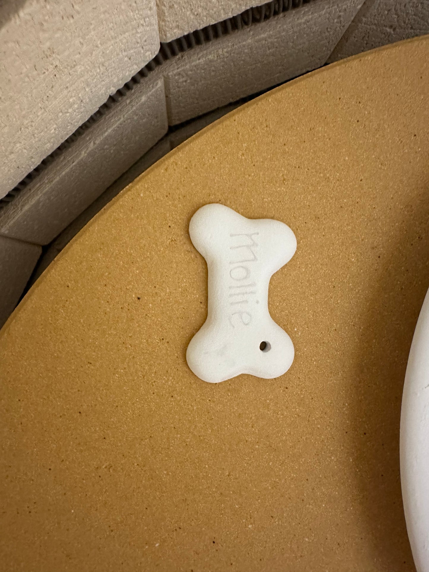 Personalised Small Ceramic Hanging Christmas Bone Decoration
