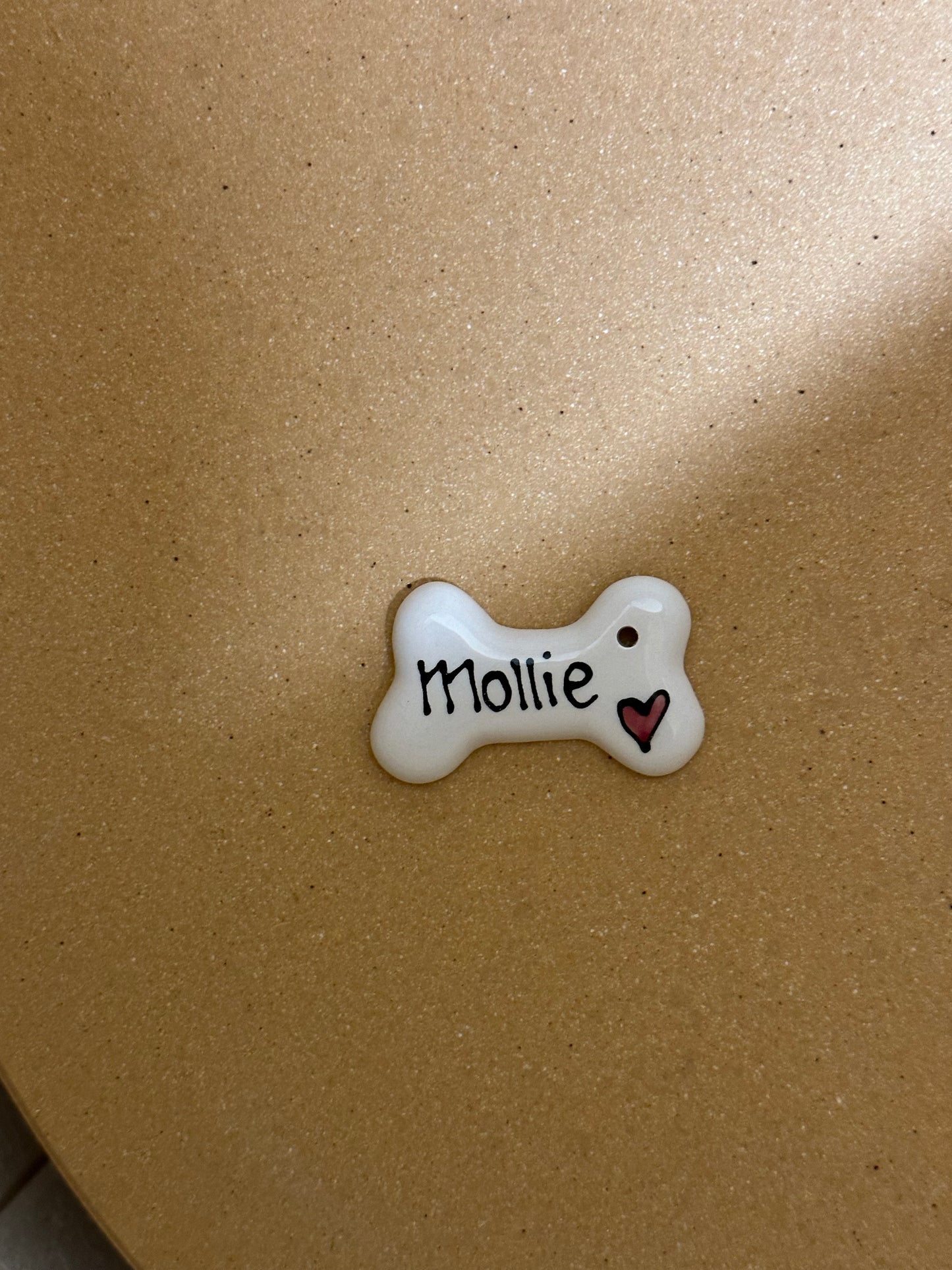 Personalised Small Ceramic Hanging Christmas Bone Decoration