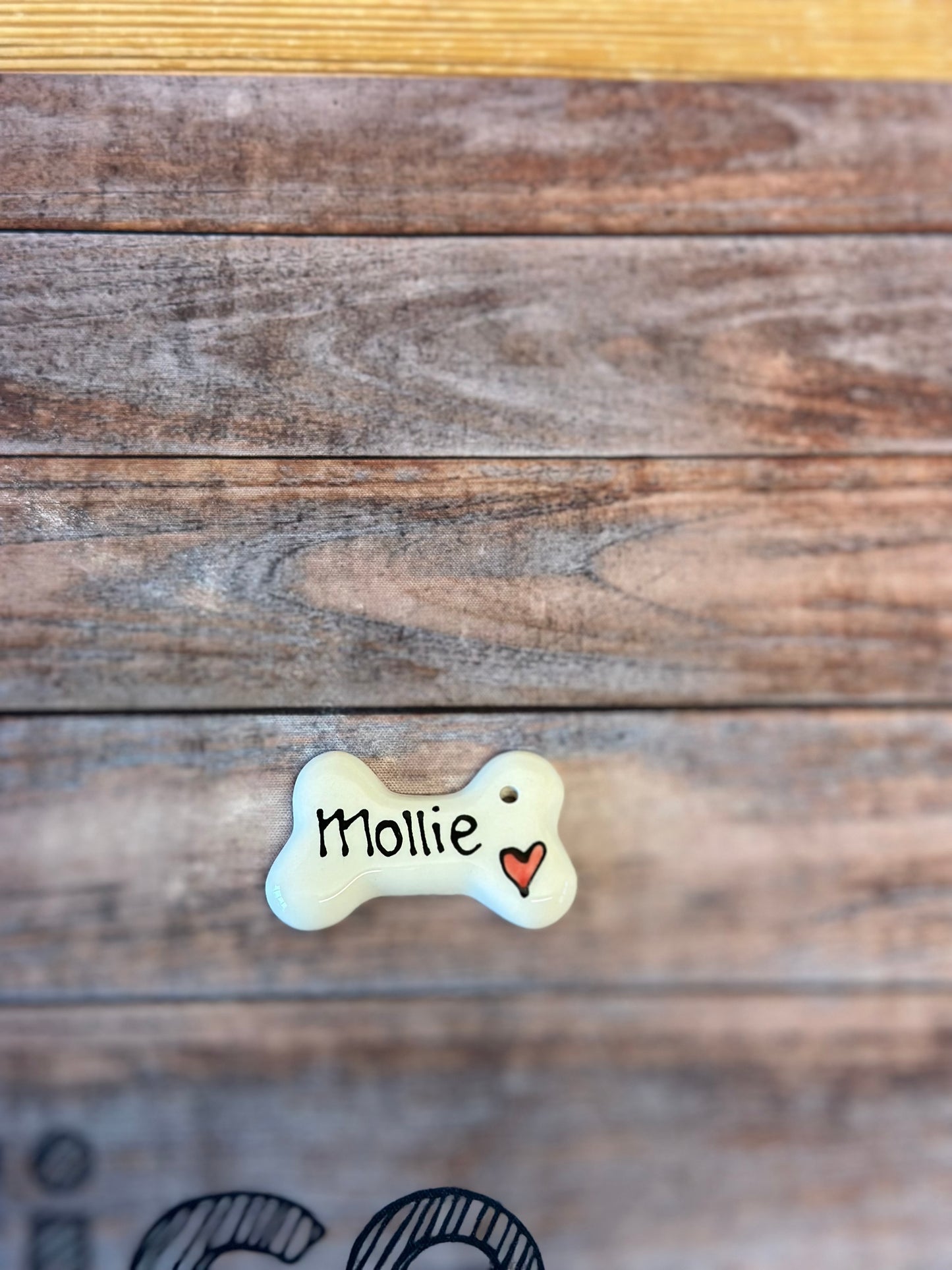 Personalised Small Ceramic Hanging Christmas Bone Decoration