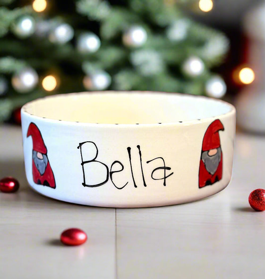 Personalised Straight Sided Christmas Gonk Bowl