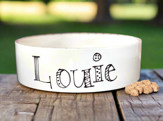 Personalised Straight Sided Doodle Font bowl