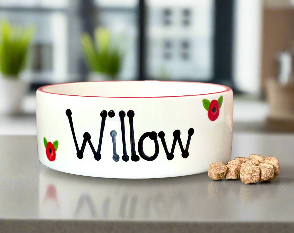 Personalised Straight Sided Poppy bowl