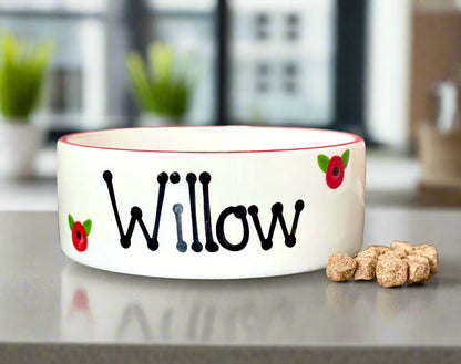 Personalised Straight Sided Poppy bowl