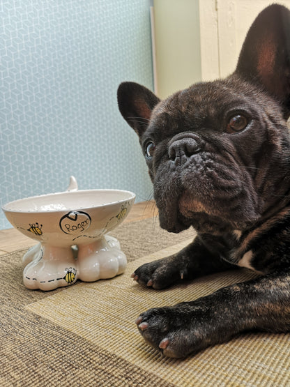 Personalised Dog Leg Bowl Bee Design