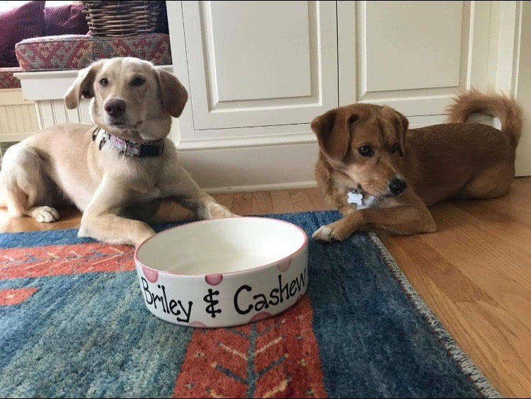 Personalised Straight Sided  Spotty Bowl