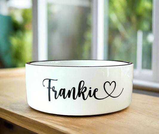 Personalised Straight Sided Heart Font bowl