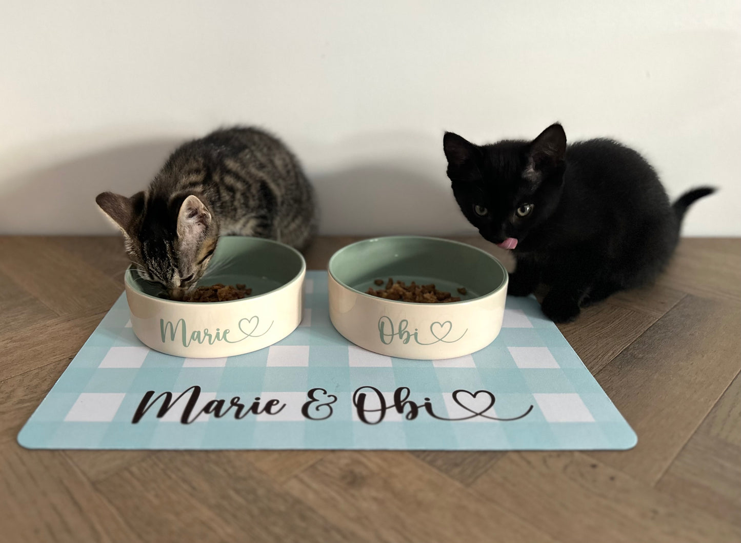 Personalised Straight Sided Monochrome Bowl Heart Font