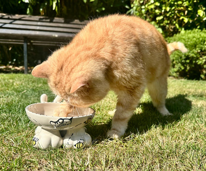 Personalised Cat Leg Bowl Bee Design