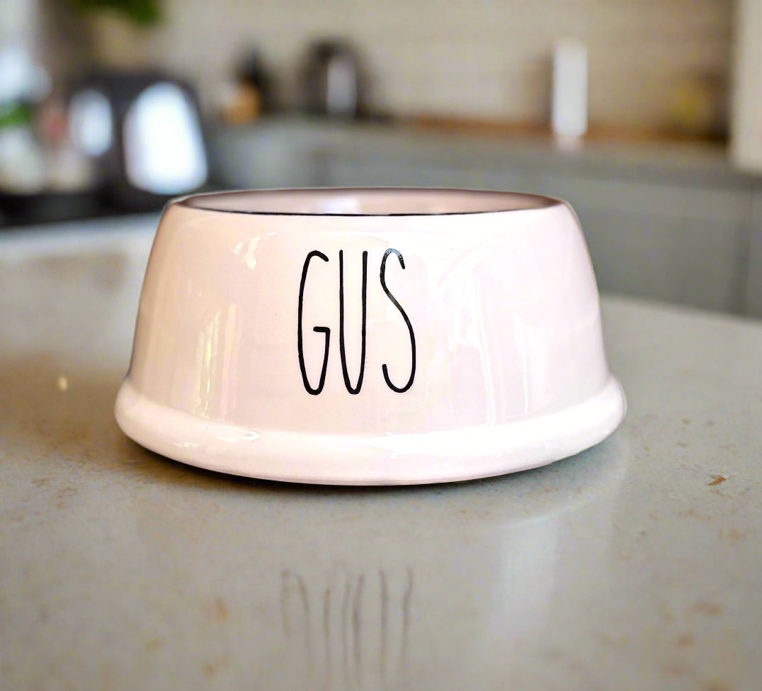 Personalised Slanted Skinny Font Bowl