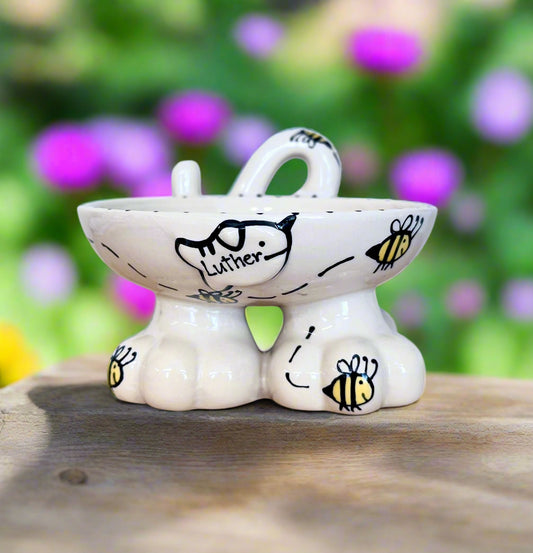 Personalised Cat Leg Bowl Bee Design