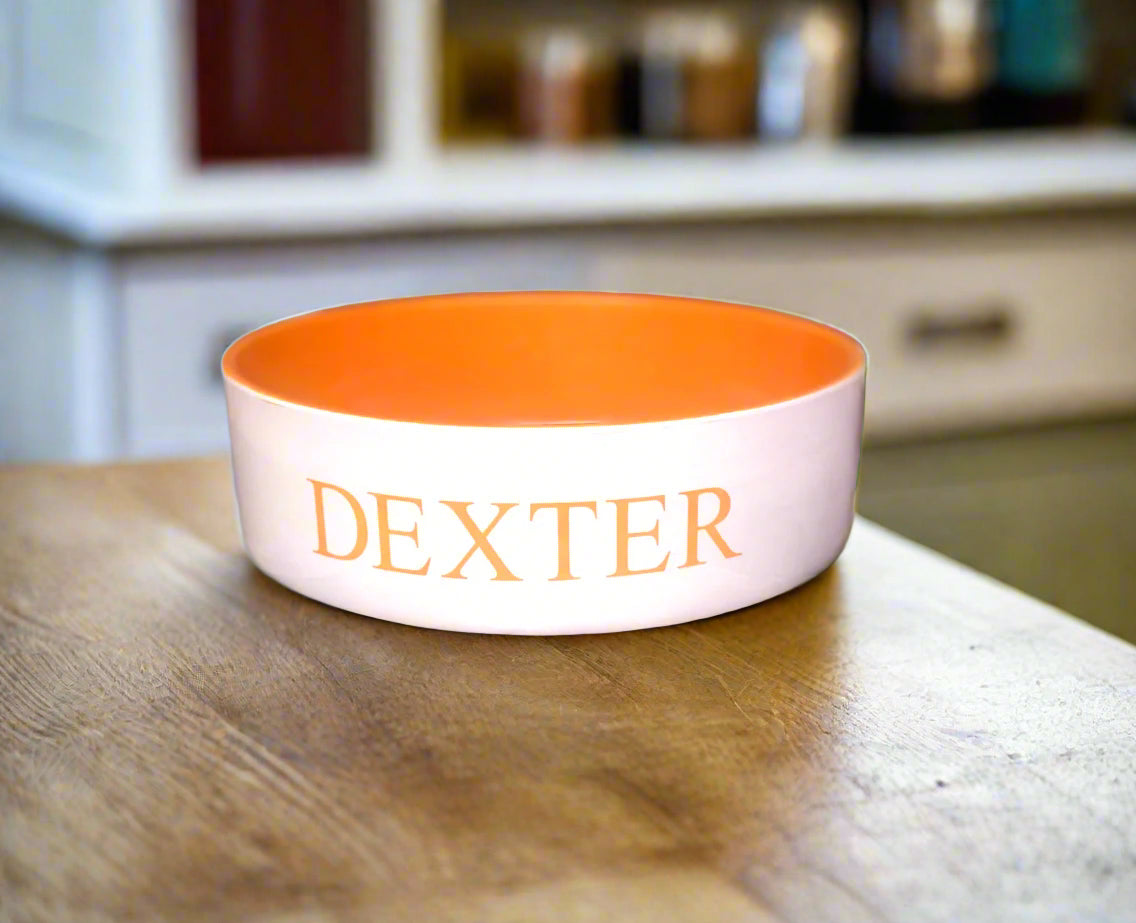 Personalised Straight Sided Monochrome Bowl Classic Font