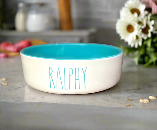 Personalised Straight Sided Monochrome Bowl Skinny Font