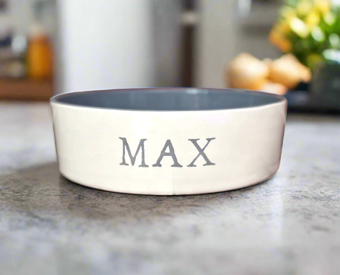 Personalised Straight Sided Monochrome Bowl Stamp Font