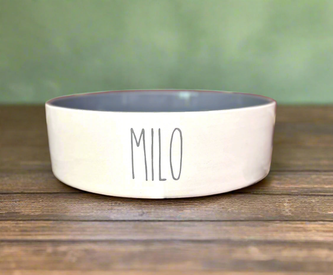 Personalised Straight Sided Monochrome Bowl Skinny Font