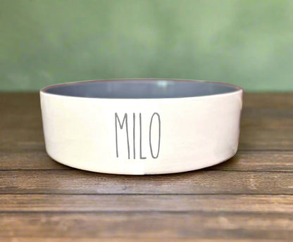 Personalised Straight Sided Monochrome Bowl Skinny Font