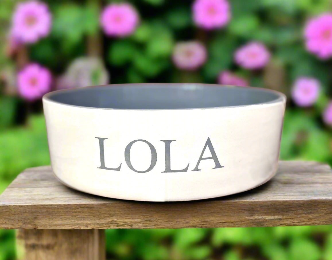 Personalised Straight Sided Monochrome Bowl Classic Font