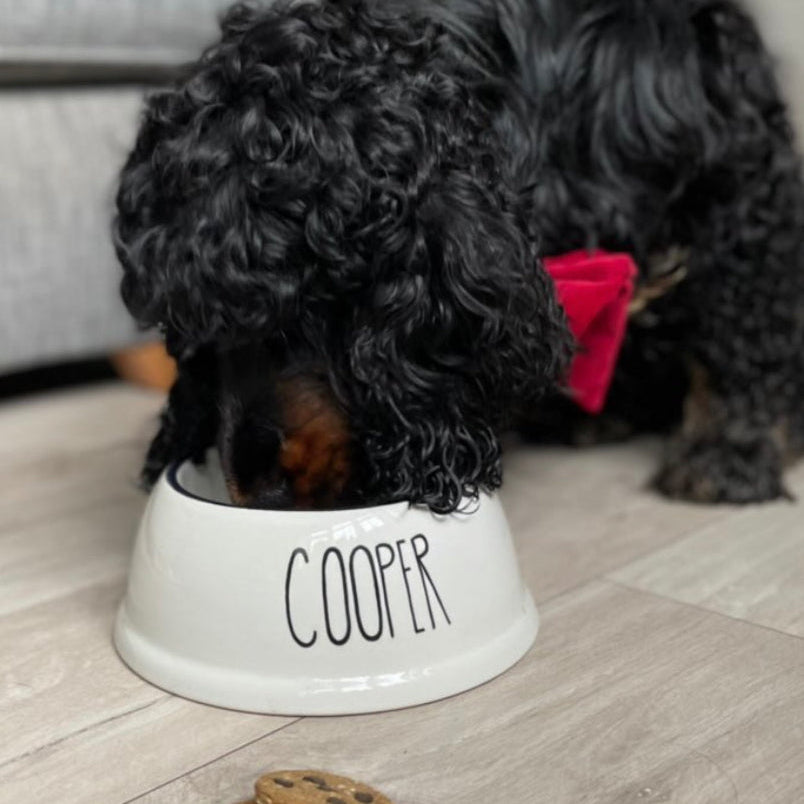 Personalised Slanted Skinny Font Bowl