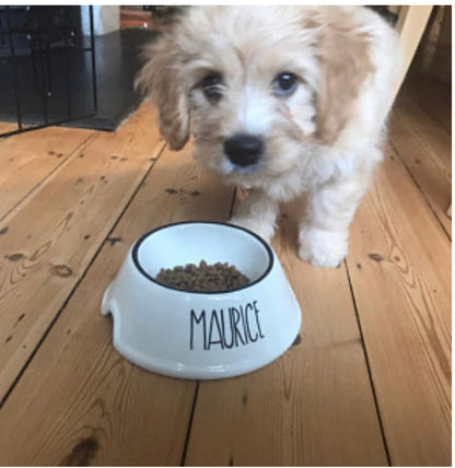 Personalised Slanted Skinny Font Bowl