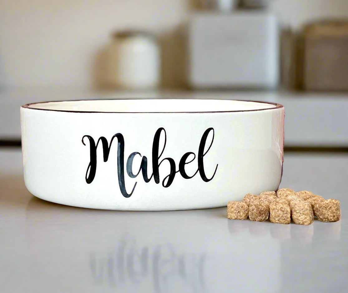 Personalised Straight Sided Script Font bowl