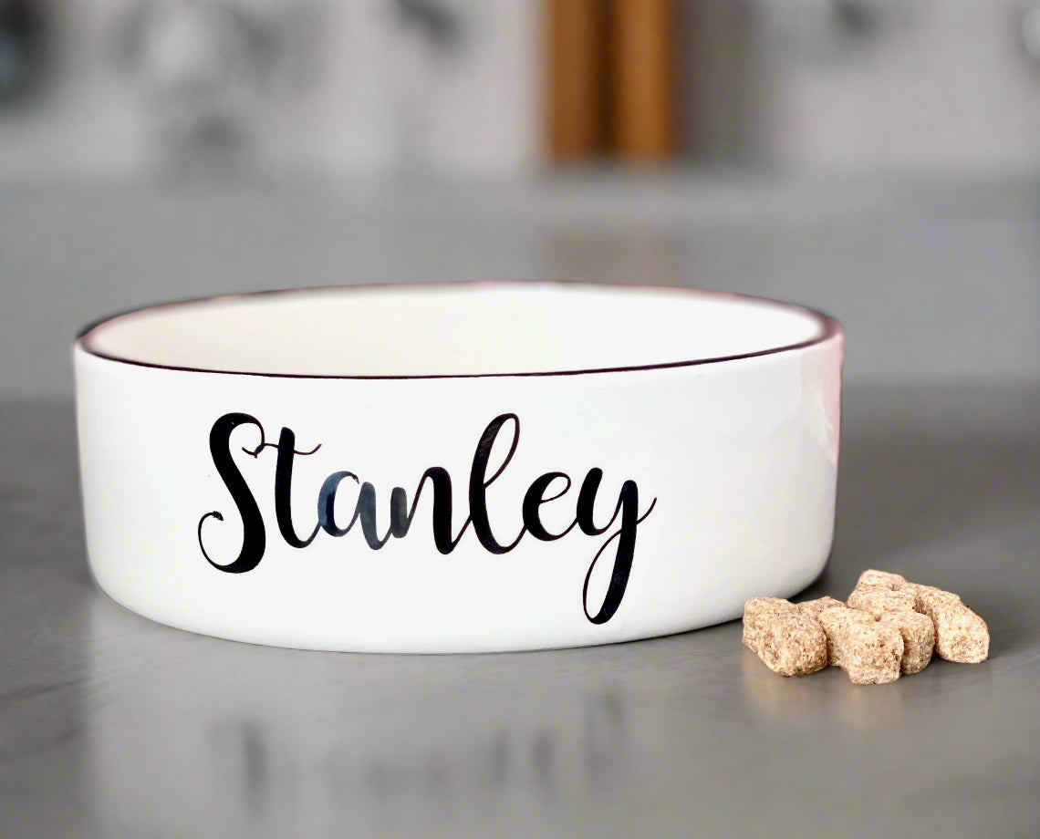 Personalised Straight Sided Script Font bowl