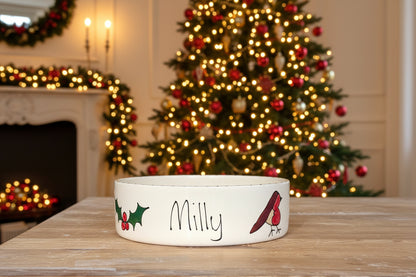 Personalised Straight Sided Christmas Design Bowl