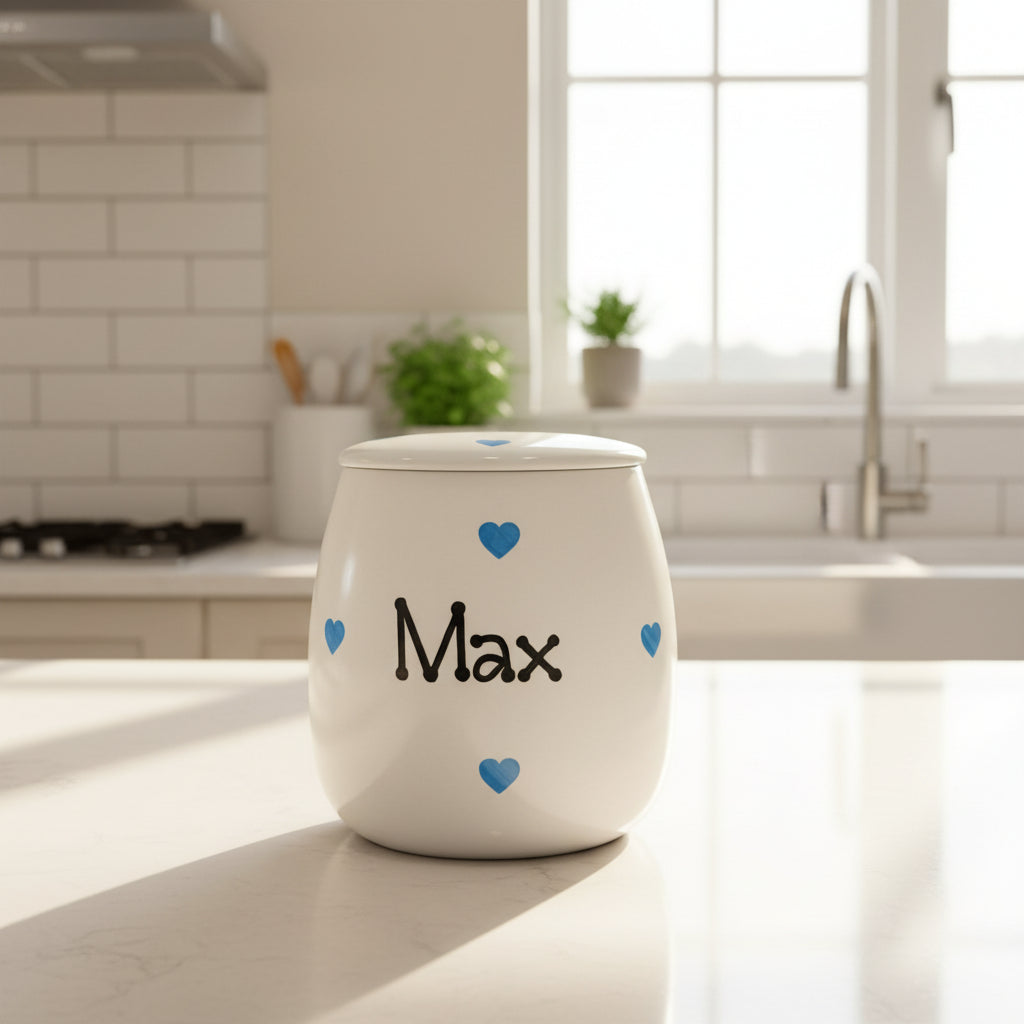 Personalised Treat Jar Love Heart Design
