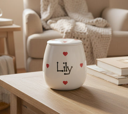 Personalised Treat Jar Love Heart Design