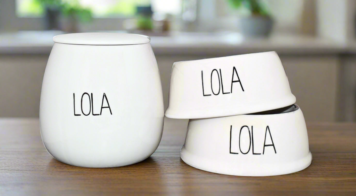 Personalised Slanted Skinny Treat Jar set