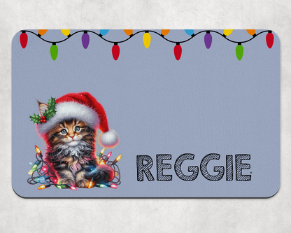 Personalised Christmas Bowl Mat Cat Breed Design