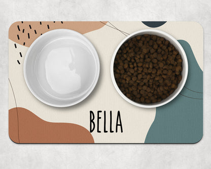 Personalised Pet Bowl Mat Boho Design