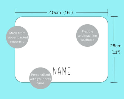 Personalised Pet Bowl Mat Flag Design