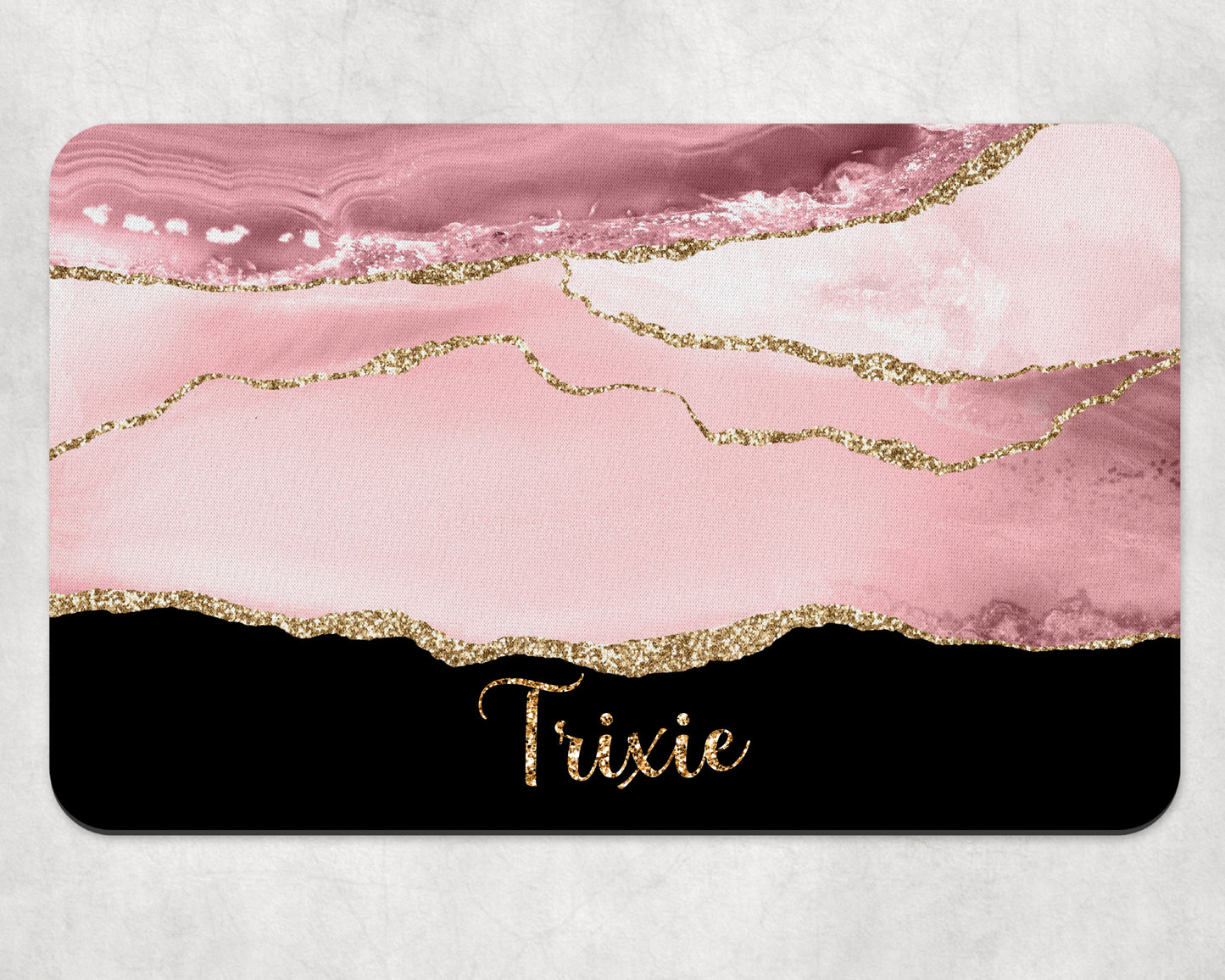 Personalised Pet Bowl Mat Agate Design