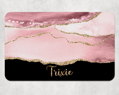 Personalised Pet Bowl Mat Agate Design