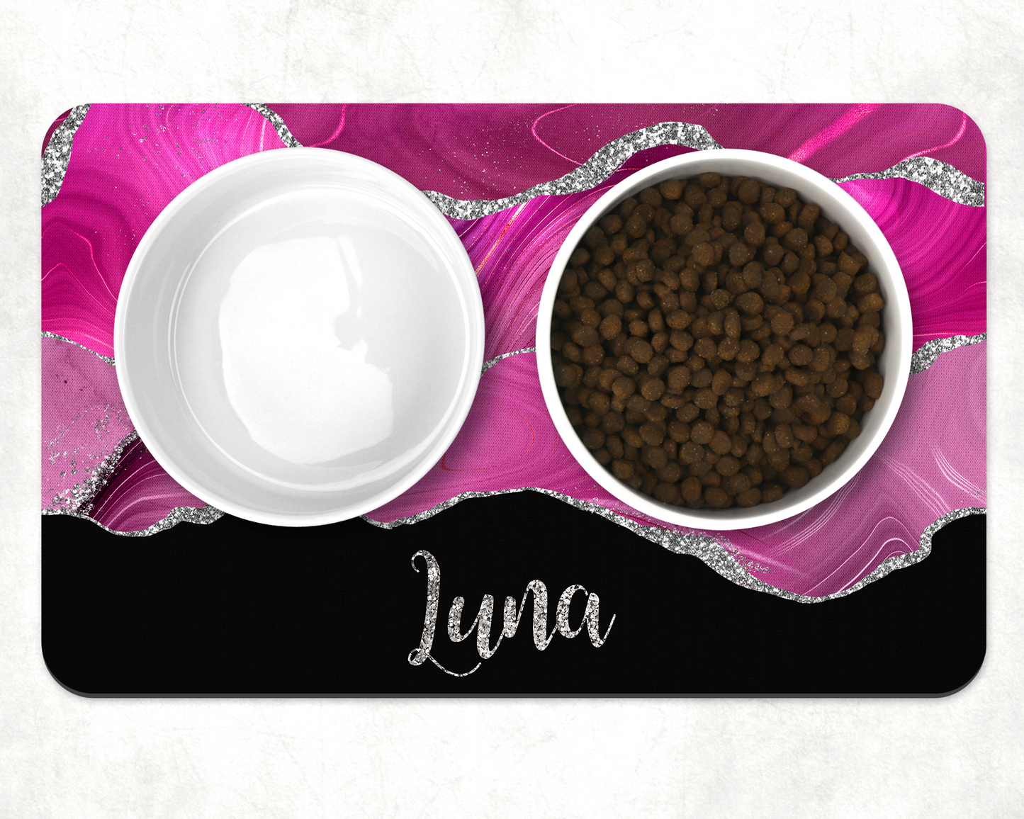 Personalised Pet Bowl Mat Agate Design