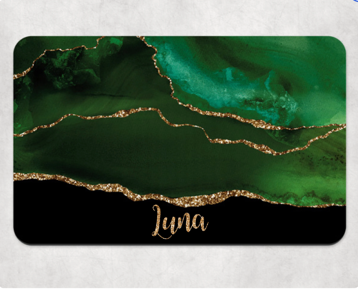 Personalised Pet Bowl Mat Agate Design