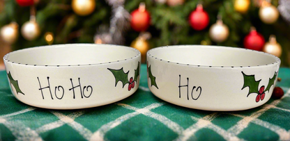 Personalised Straight Sided Christmas Design Bowl