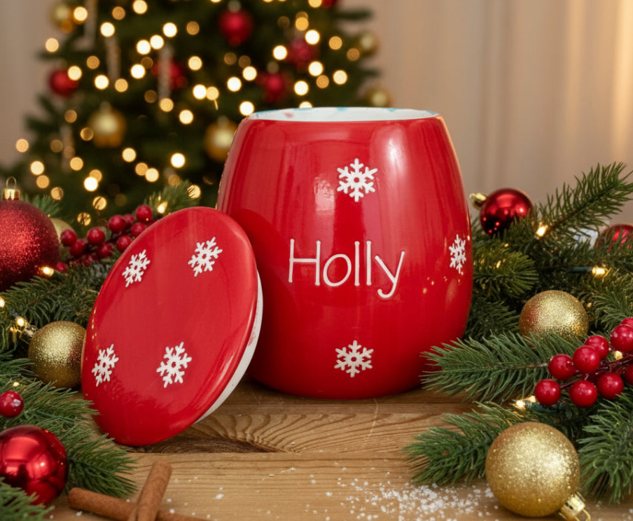 Personalised Treat Jar Snowflake Design