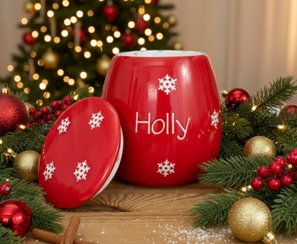 Personalised Treat Jar Snowflake Design