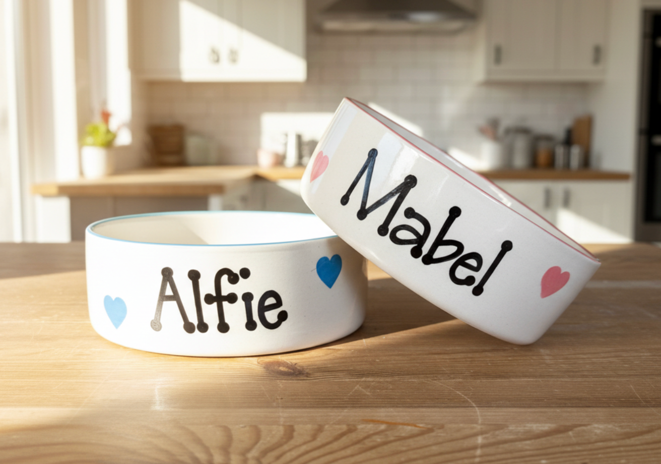 Personalised Straight Sided Love Heart bowl