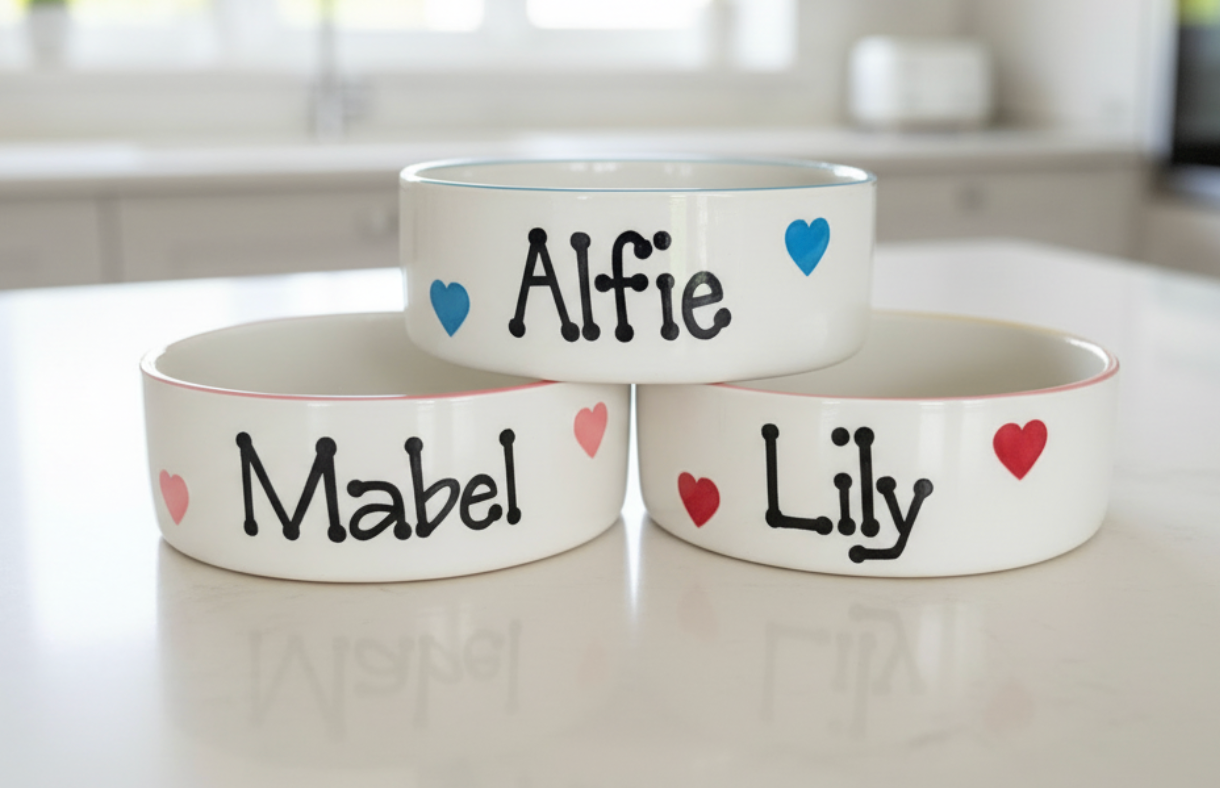 Personalised Straight Sided Love Heart bowl