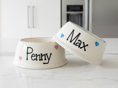 Personalised Slanted Love Heart Bowl