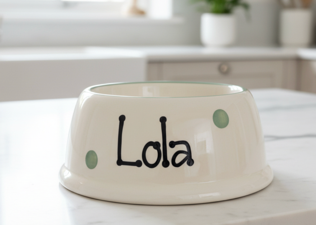 Personalised Slanted Polka Dot Bowl
