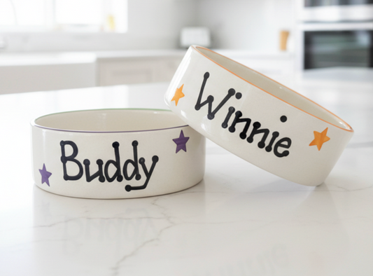 Personalised Straight Sided Polka Star bowl