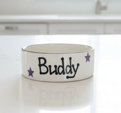Personalised Straight Sided Polka Star bowl