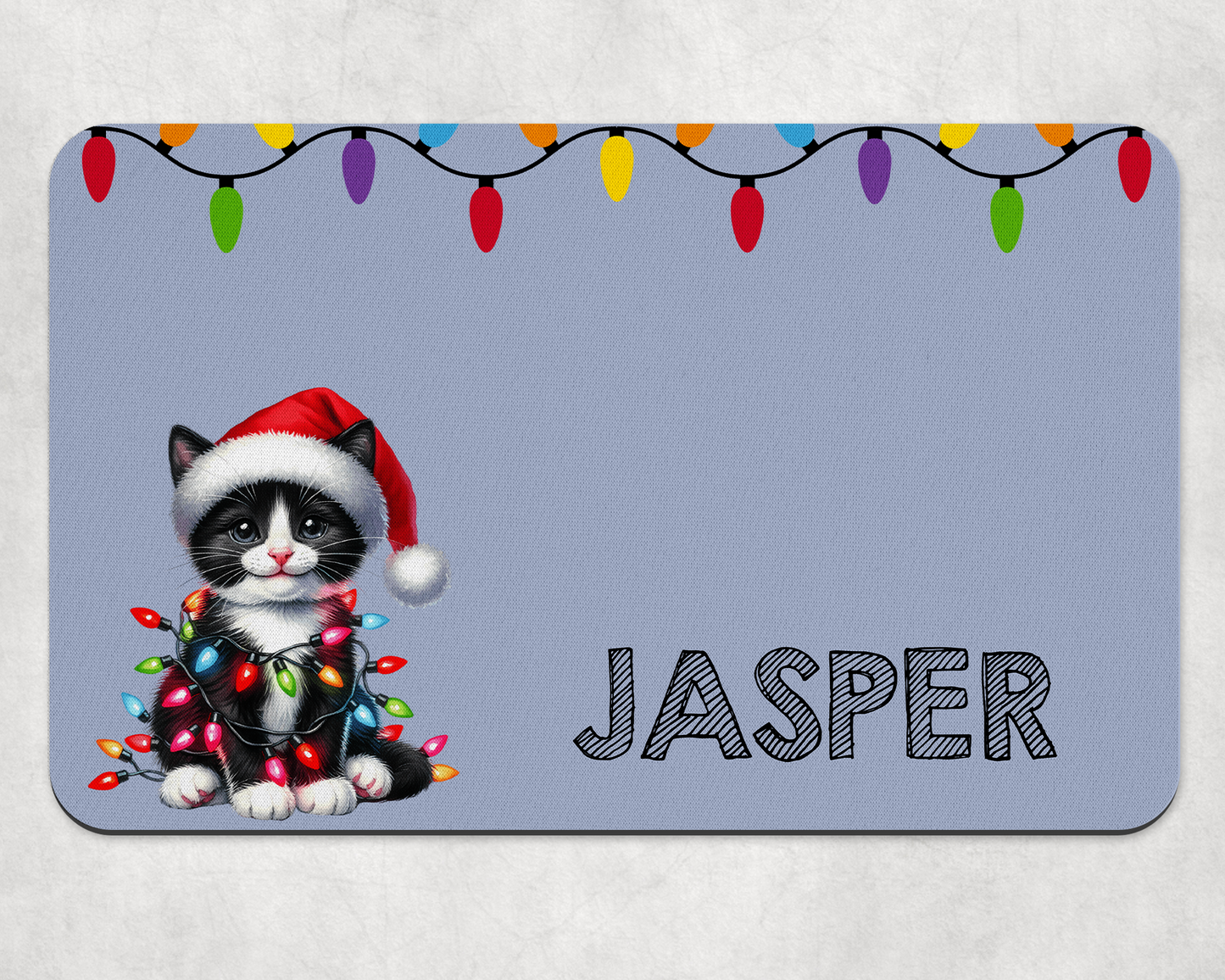 Personalised Christmas Bowl Mat Cat Breed Design