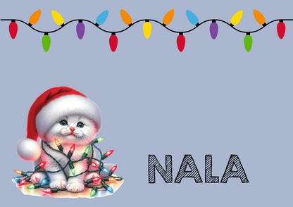 Personalised Christmas Bowl Mat Cat Breed Design