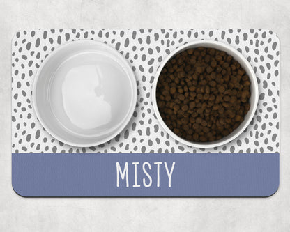 Personalised Pet Bowl Mat Spotty Stripe Design