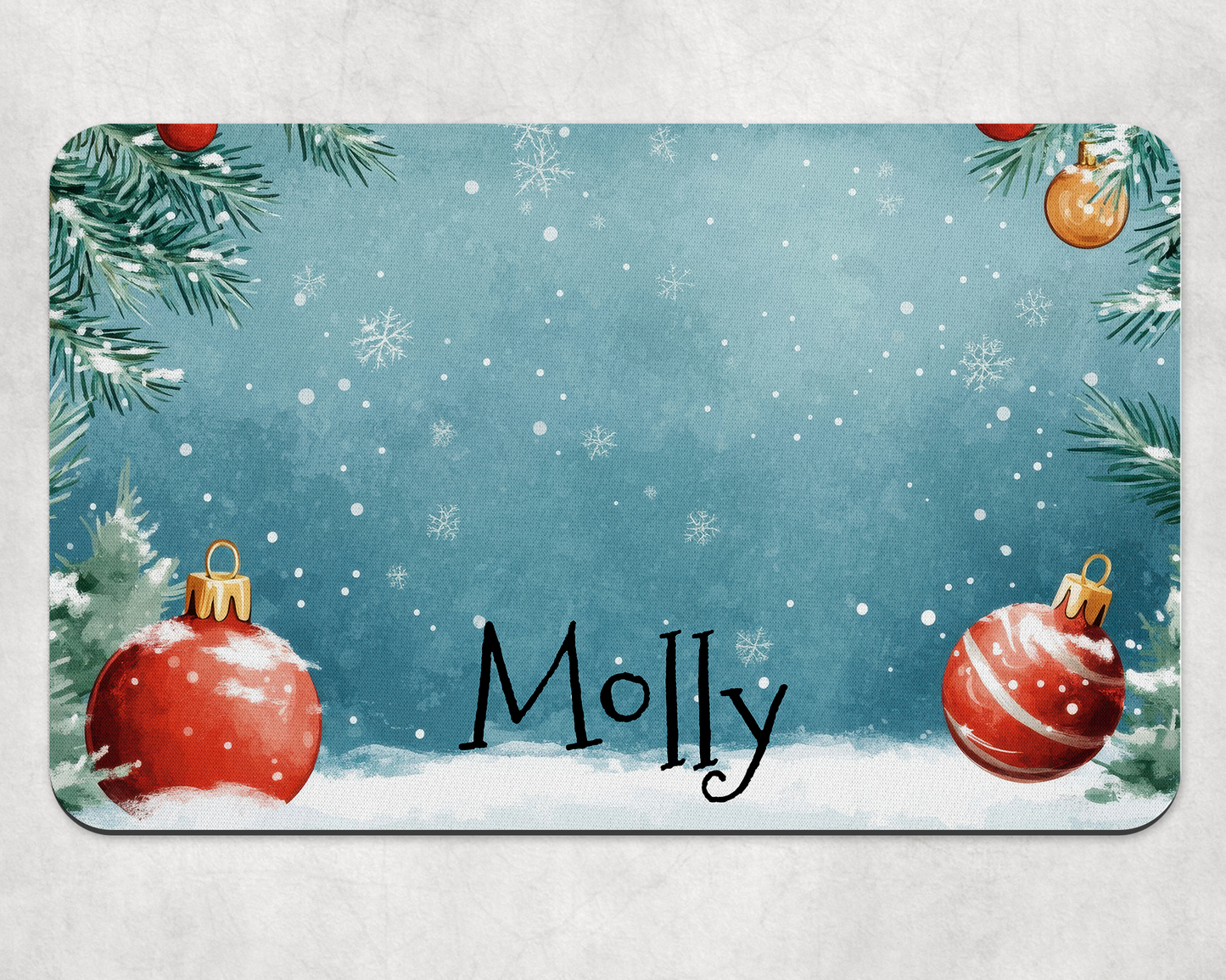 Personalised Pet Bowl Mat Christmas Winter Scene 2 Design