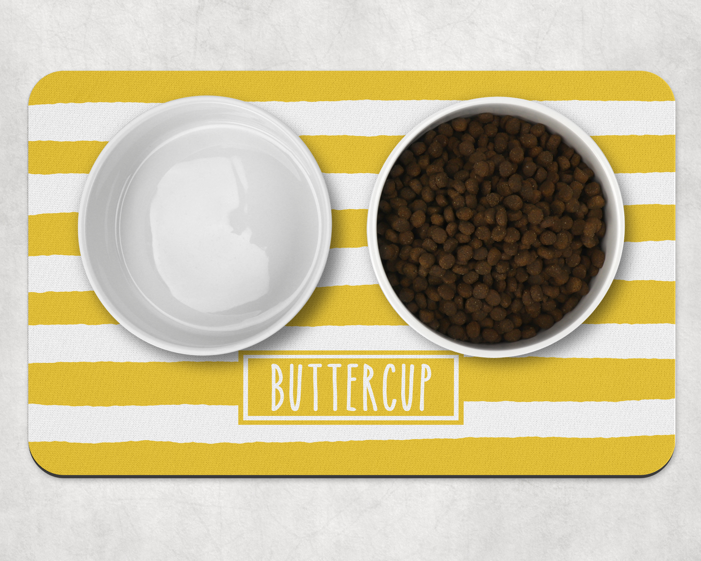 Personalised Pet Bowl Mat Stripey Design