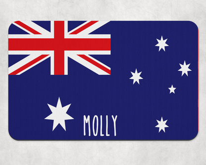 Personalised Pet Bowl Mat Flag Design